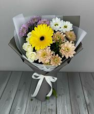 Букет цветов из:  Розы, Герберы и Хризантемы в Родине