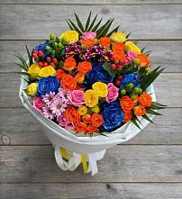 Букет цветов из:  Розы и Хризантемы в Родине