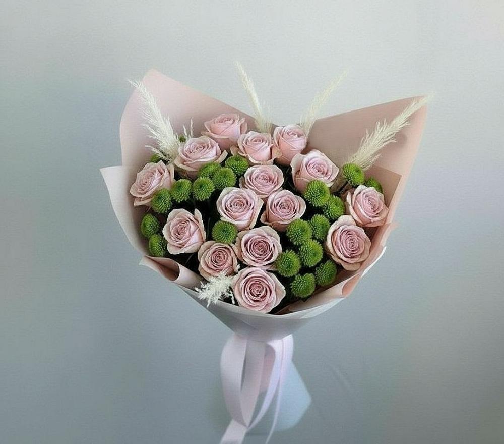 Букет цветов из: Розы и Хризантемы в Родине