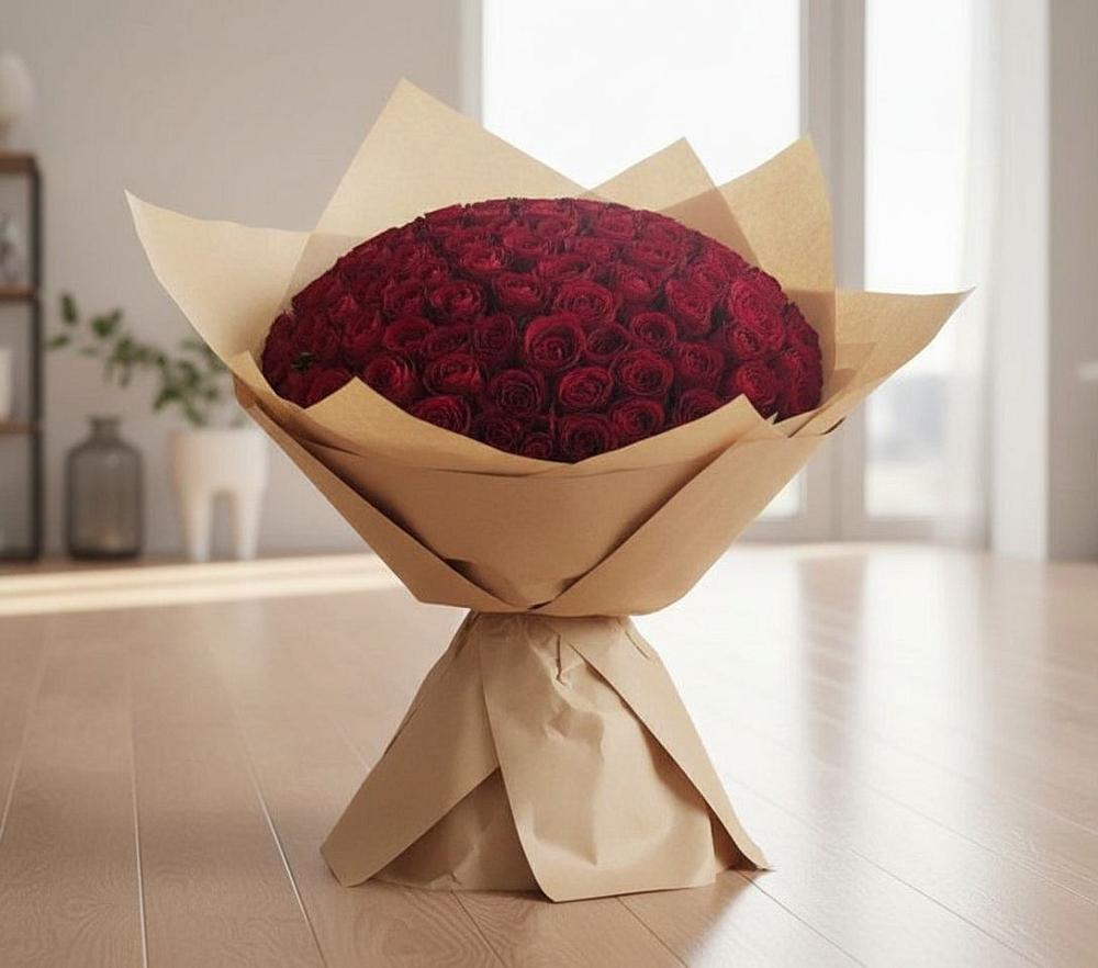 Букет 101 Красная роза в Родине